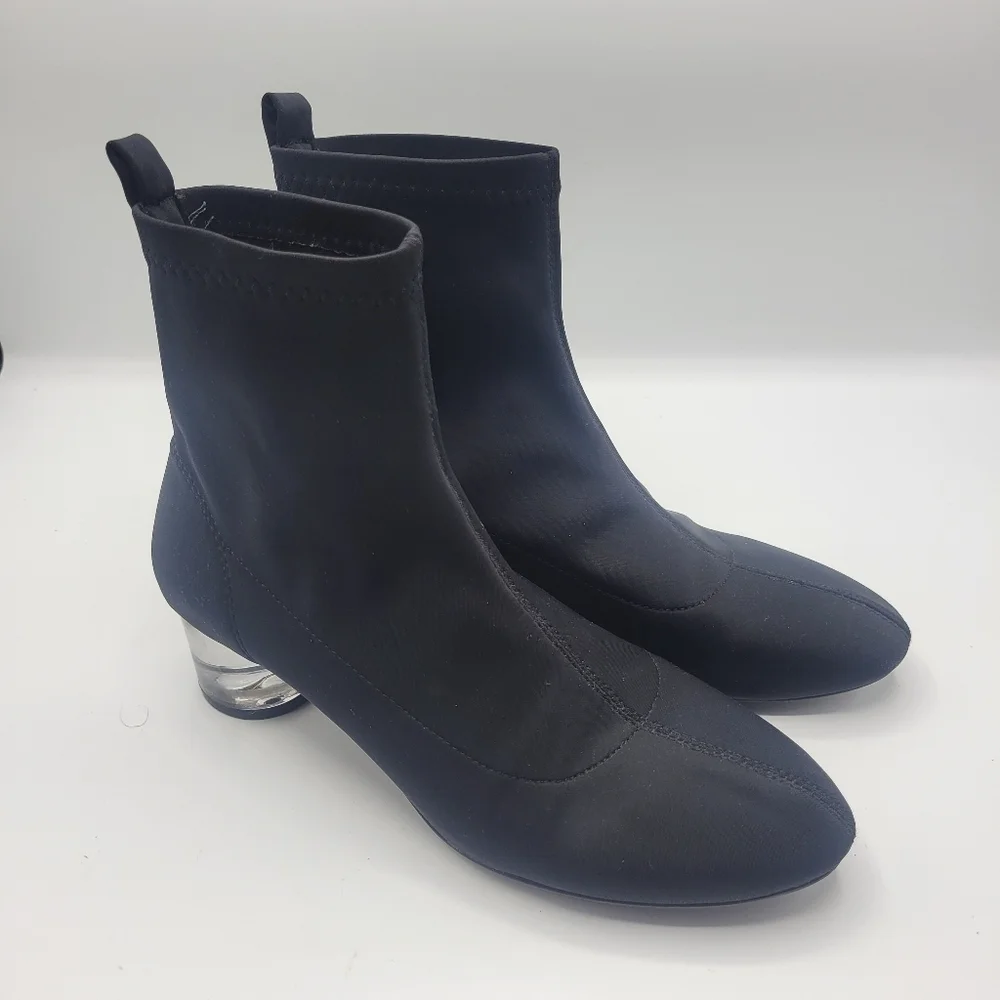 Zara booties with clear rounded heal size 35